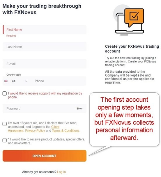 fxnovus open account fxnovus open account